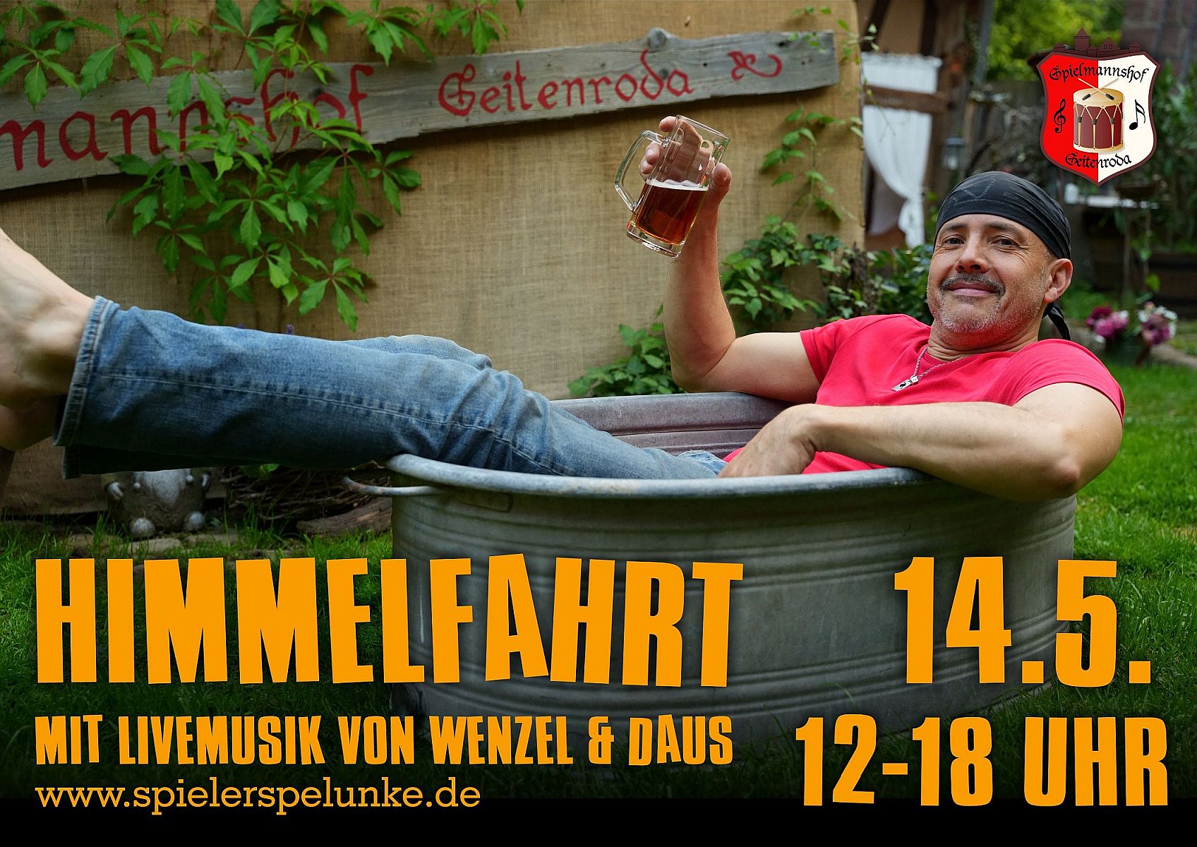 himmelfahrt auf dem spielmannshof mit café und livemusik von wenzel & daus